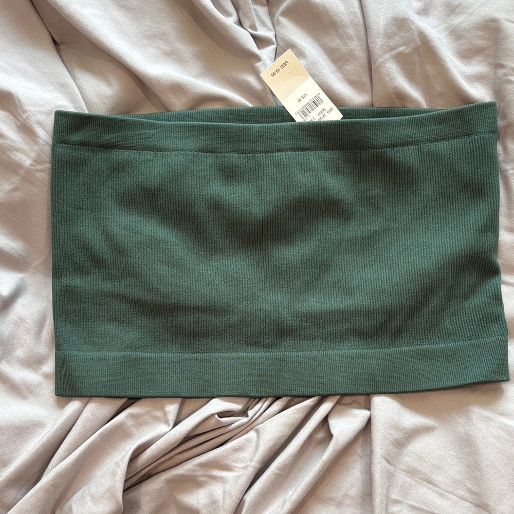Aerie Green Women's cropped bandeau top
